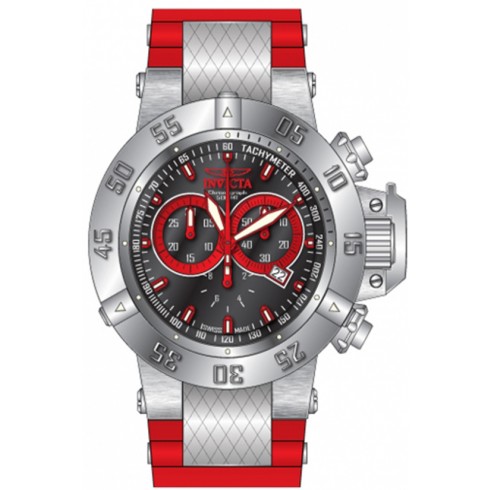 Invicta Subaqua Chronograph Black Dial Red Polyurethane Men's Watch 13999 watches