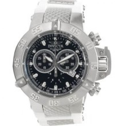 Invicta Subaqua Chronograph Black Dial White Polyurethane Band Men's Watch 14001 watches