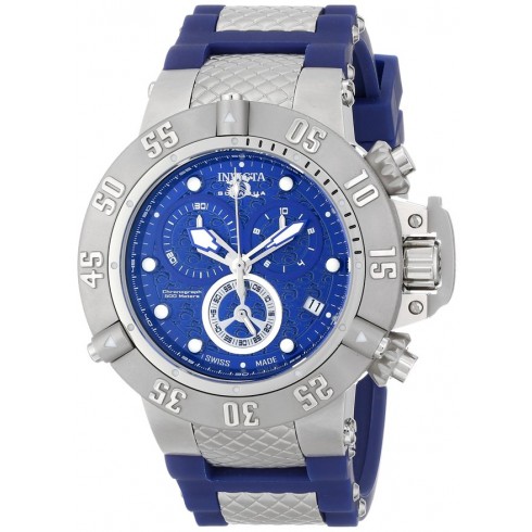Invicta Subaqua Chronograph Blue Dial Blue Polyurethane Men's Watch 15798 watches