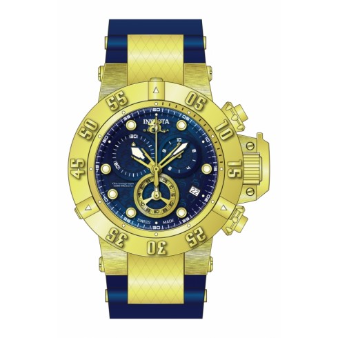Invicta Subaqua Chronograph Blue Dial Blue Polyurethane with Gold-plated Men's Watch 15800 watches