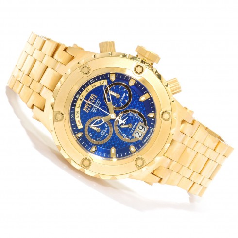 Invicta Subaqua Chronograph Blue Dial Gold-tone PVD Stainless Steel Men's Watch 14469 watches