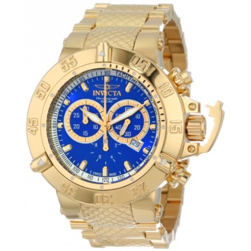 Invicta Subaqua Chronograph Blue Dial Gold-tone Stainless Steel Men's Watch 14501 watches