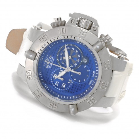 Invicta Subaqua Chronograph Blue Dial White Leather Men's Watch 80660 watches