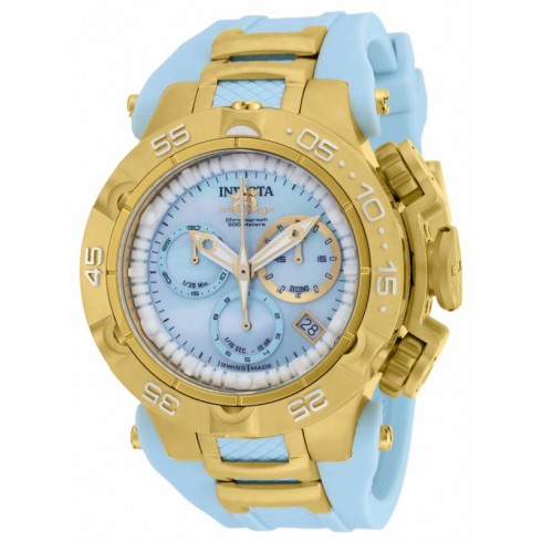Invicta Subaqua Chronograph Blue Mother of Pearl Dial Blue Polyurethane Ladies Watch 17237 watches