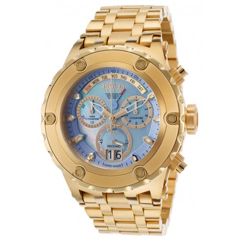 Invicta Subaqua Chronograph Blue Mother of Pearl Dial Yellow Gold-plated Men's Watch 16886 watches