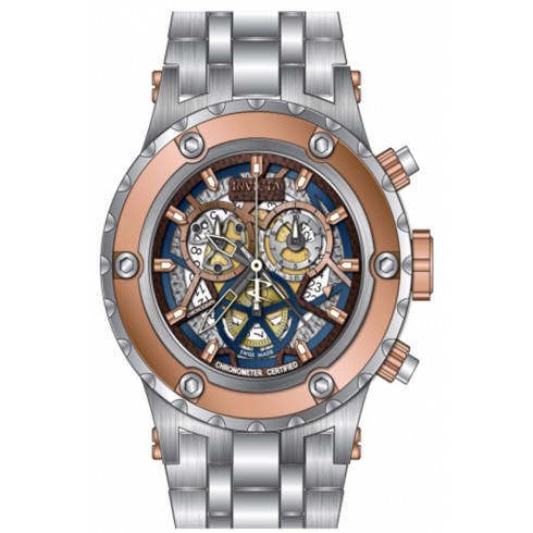 Invicta Subaqua Chronograph Brown Rose Skeletal Dial Stainless Steel Men's Watch 13741 watches