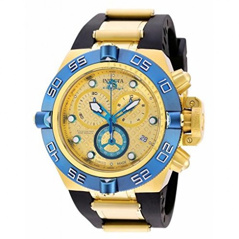 Invicta Subaqua Chronograph Gold Dial Black Polyurethane Men's Watch 16983 watches