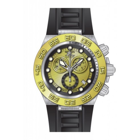 Invicta Subaqua Chronograph Gold Dial Black Polyurethane Watch 15577 watches