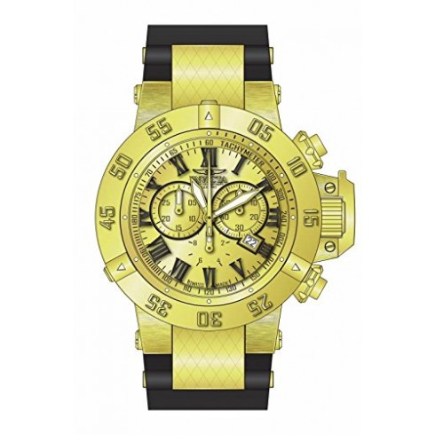 Invicta Subaqua Chronograph Gold Dial Black Silicone Men's Watch 16875 watches