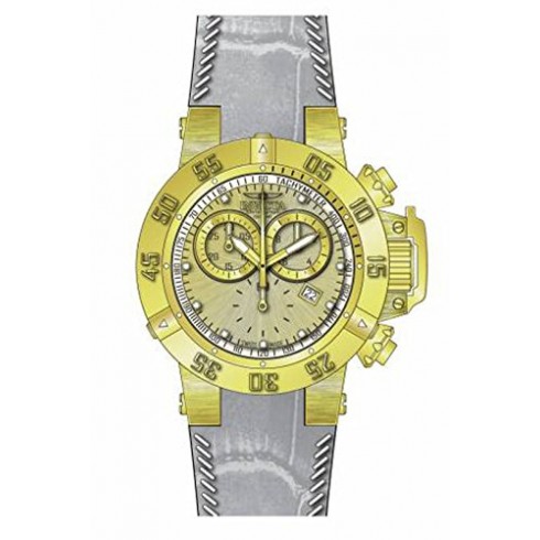 Invicta Subaqua Chronograph Gold Dial White Leather Men's Watch 80538 watches