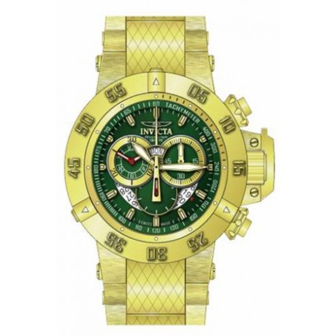 Invicta Subaqua Chronograph Green Mother of Pearl Dial Gold-plated 80530 watches