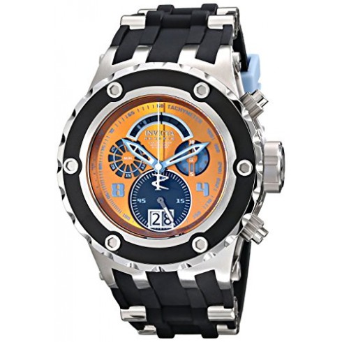 Invicta Subaqua Chronograph Orange Dial Black Silicone Men's Watch 16253 watches