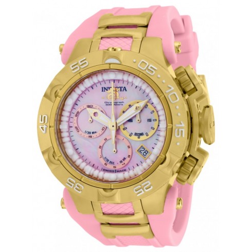 Invicta Subaqua Chronograph Pink Mother of Pearl Dial Pink Polyurethane Ladies Watch 17236 watches