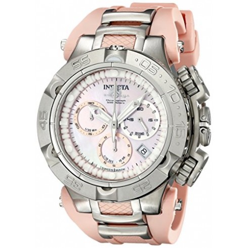 Invicta Subaqua Chronograph Pink Mother of Pearl Dial Pink Silicone Ladies Watch 17232 watches