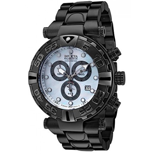 Invicta Subaqua Chronograph Platinum Mother of Pearl Dial Black Ion-plated Men's Watch 17686 watches