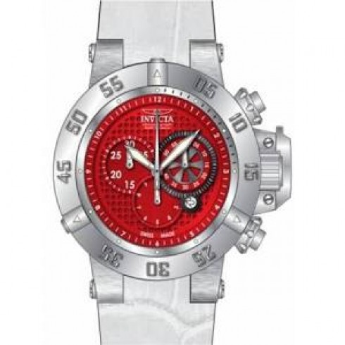Invicta Subaqua Chronograph Red Dial White Leather Men's Watch 80661 watches