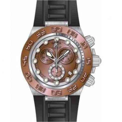 Replica Invicta Subaqua Chronograph Rose Gold Dial Black Polyurethane Watch 15576 Watch