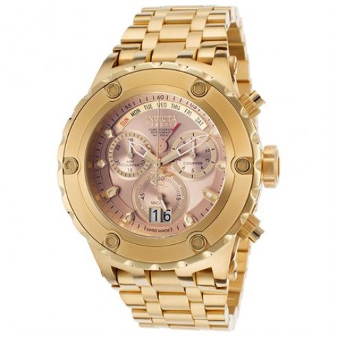 Invicta Subaqua Chronograph Rose Mother of Pearl Dial Yellow Gold-plated Men's Watch 16885 watches