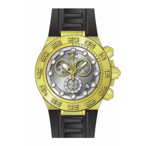 Invicta Subaqua Chronograph Silver Dial Black Polyurethane Watch 15579 watches