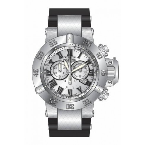 Invicta Subaqua Chronograph Silver Dial Black Silicone Men's Watch 16877 watches