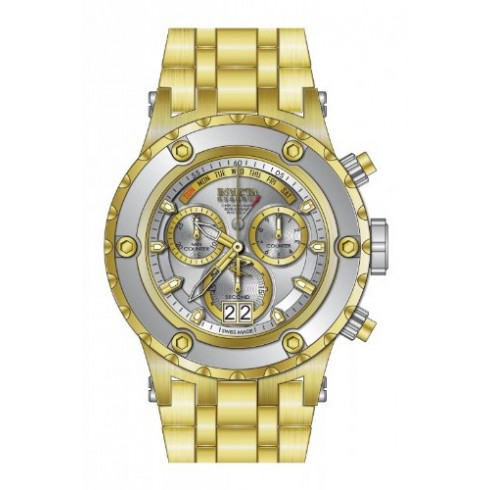 Invicta Subaqua Chronograph Silver Dial Gold-plated Men's Wartch 80486 watches