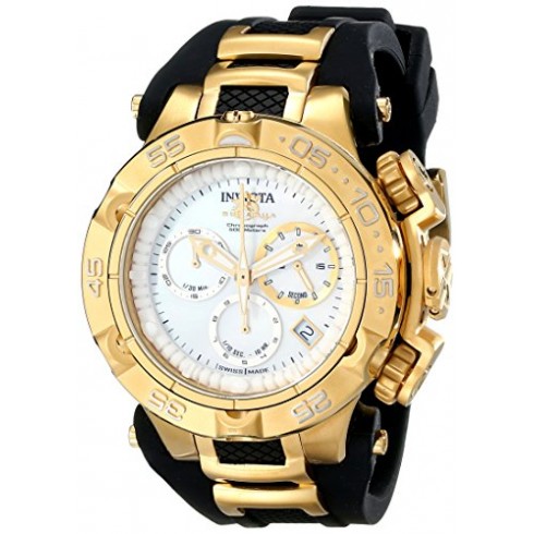 Invicta Subaqua Chronograph White Mother of Pearl Dial Black Polyurethane Ladies Watch 17234 watches