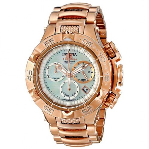 Invicta Subaqua Chronograph White Mother of Pearl Dial Rose Gold-plated Ladies Watch 17224 watches