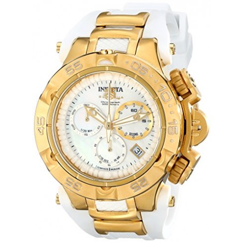 Invicta Subaqua Chronograph White Mother of Pearl Dial White Polyurethane Ladies Watch 17235 watches