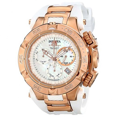 Invicta Subaqua Chronograph White Mother of Pearl Dial White Silicone Ladies Watch 17239 watches