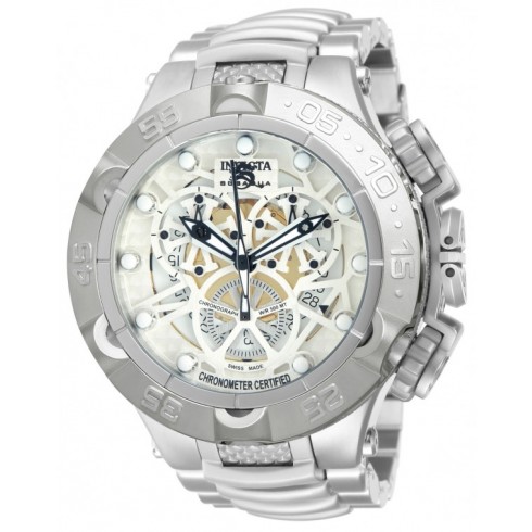 Invicta Subaqua Chronograph White Skeleton Dial Stainless Steel Men's Watch 12904 watches