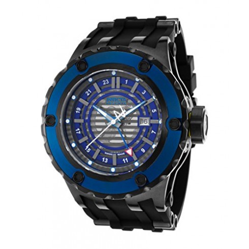 Invicta Subaqua GMT Blue and Gunmetal Dial Black Silicone Rubber Men's Watch 16818 watches