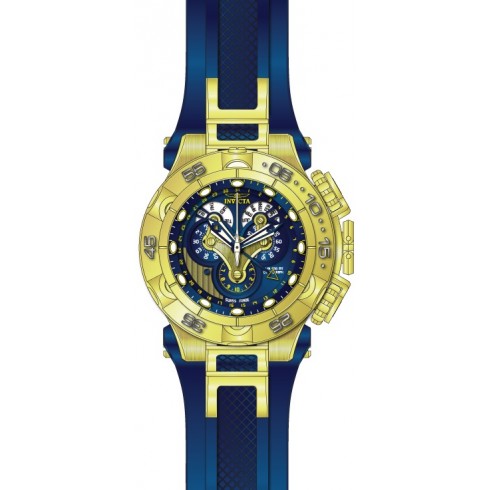 Invicta Subaqua Mechanical Chronograph Blue Dial Blue Polyurethane Blue Ion-plated Men's Watch 18530 watches
