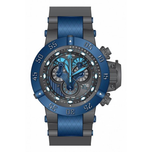 Invicta Subaqua Mechanical Chronograph Gunmetal Dial Grey Polyurethane Blue Ion-plated Men's Watch 18524 watches