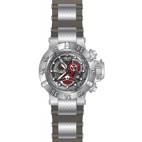 Invicta Subaqua Chronograph Silver Dial Grey Polyurethane Stainless Steel Men's Watch 18525 watches