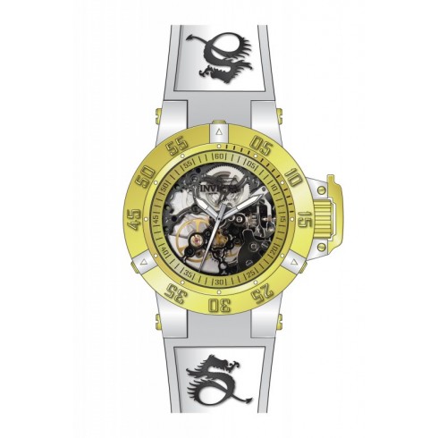 Invicta Subaqua Mechanical Gold Skeleton Silver Silicone Ladies Watch 17140 watches