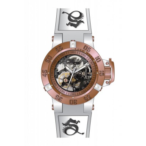 Invicta Subaqua Mechanical Rose Skeleton Silver Silicone Ladies Watch 17141 watches