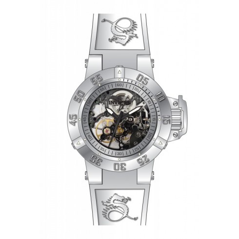 Invicta Subaqua Mechanical Silver Skeleton Dial White Silicone Mens Watch 17143 watches