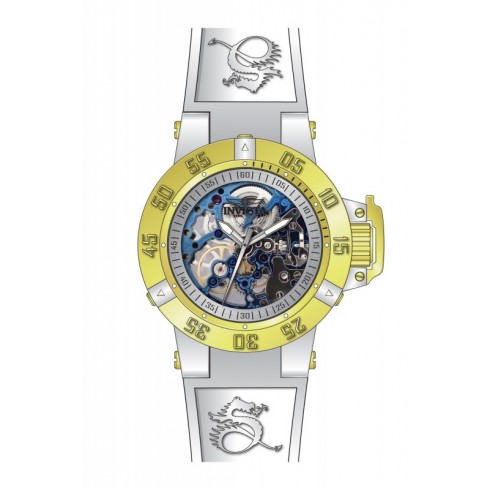 Invicta Subaqua Mechanical Silver Skeleton Dial White Silicone Men's Watch 17147 watches
