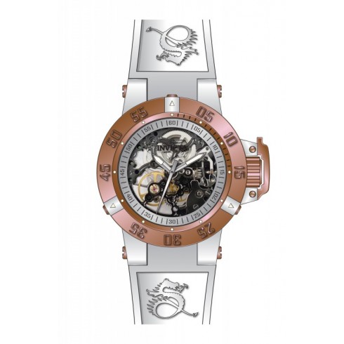 Replica Invicta Subaqua Mechanical Silver Skeleton Dial White Silicone Mens Watch 17148 Watch