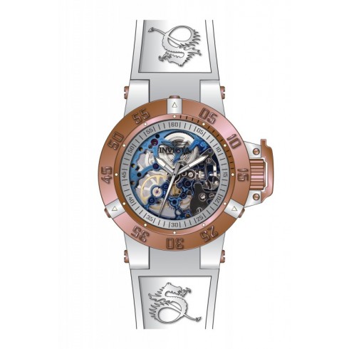Invicta Subaqua Mechanical Silver Skeleton Dial White Silicone Mens Watch 17149 watches