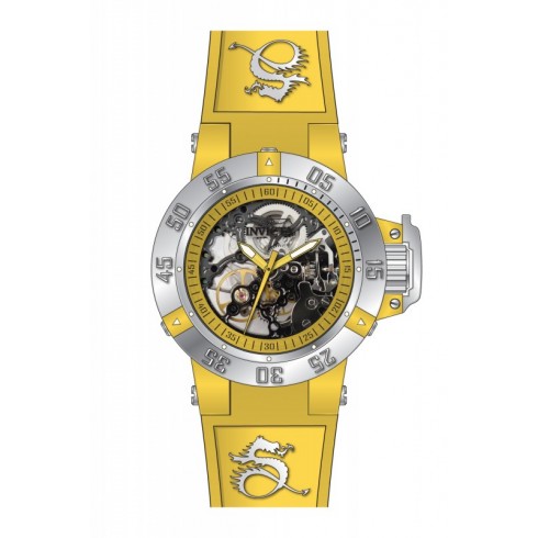 Invicta Subaqua Mechanical Yellow Skeleton Yellow Silicone Ladies Watch 17132 watches