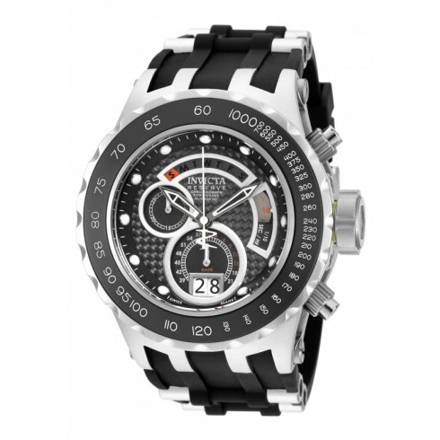Invicta Subaqua Reserve Chronograph Black Carbon Fiber Dial Black Polyurethane Men's Watch 18547 watches