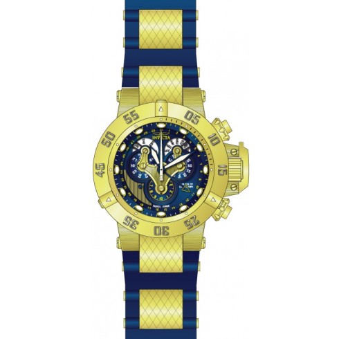 Invicta Subaqua Reserve Mechanical Chronograph Blue Dial Blue Polyurethane Gold-plated Men's Watch 18521 watches