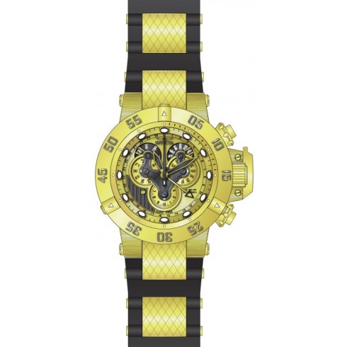 Invicta Subaqua Reserve Mechanical Chronograph Gold Dial Black Polyurethane Gold-plated Men's Watch 18520 watches