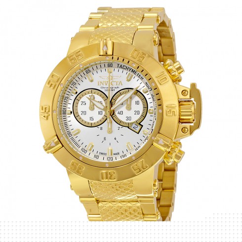 Invicta Subaqua Silver Dial Yellow Gold Ion-plated Men's Watch 14502 watches