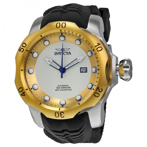 Invicta Venom Automatic Gold and Silver Dial Black Silicone Men's Watch 19312 watches