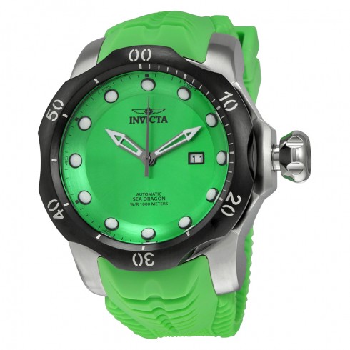Invicta Venom Automatic Green Dial Green Silicone Strap Men's Watch 19307 watches