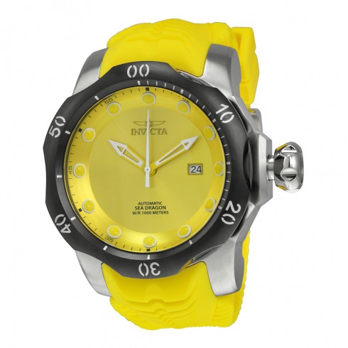 Invicta Venom Automatic Yellow Dial Yellow Silicone Strap Men's Watch 19301 watches
