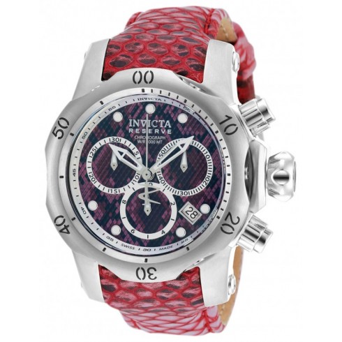 Invicta Venom Chronograph Black and Red Dial Red Leather Ladies Watch 18309 watches