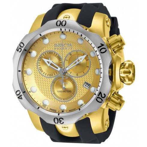 Invicta Venom Champagne Dial Black Polyurethane Gold Ion-plated Men's Watch 16151 watches